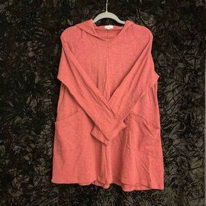 EASEL oversize cotton HOODIE pullover Size L front pockets